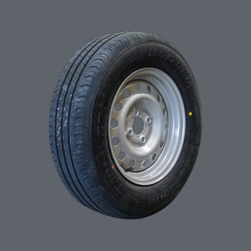 luchtband + wiel 195/70 R14 R701 M+S + 5½Jx14H2 ET30 57/100/4 96 N staal grijs