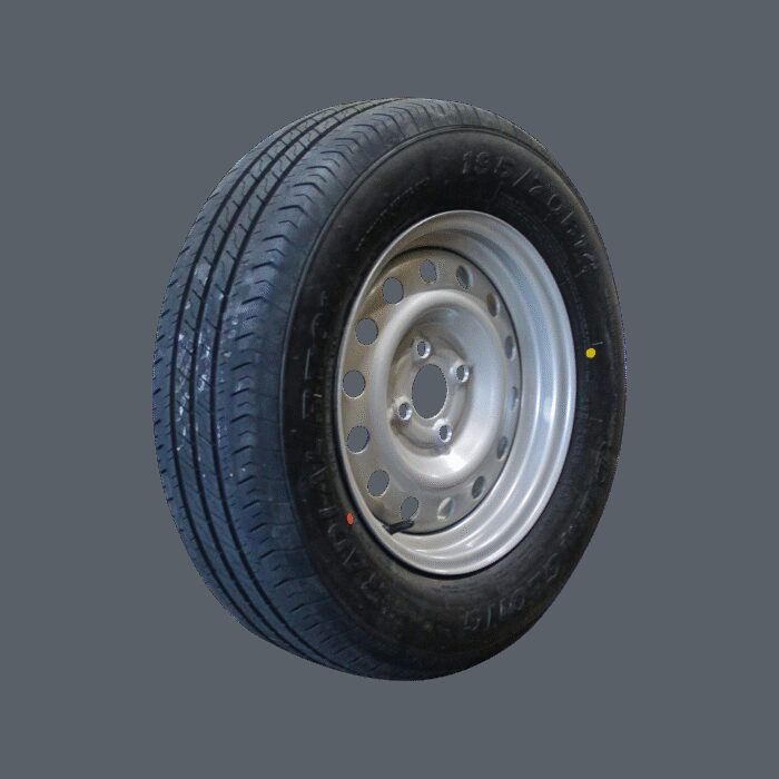 luchtband + wiel 195/70 R14 R701 M+S + 5½Jx14H2 ET30 57/100/4 96 N staal grijs