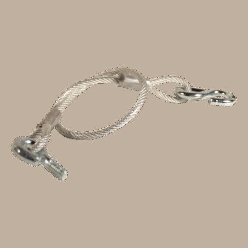 achterbordkabel Ø5 385mm 1x schroefoog M8x15mm / 1x S-haak