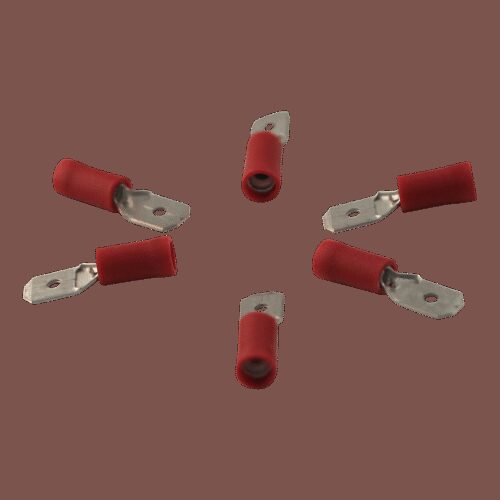 vlaksteker aansluiting voor draad 0,5 - 1,5mm2 , 6,3x0,8mm, rood