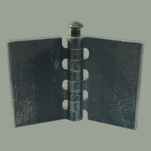 recht portierscharnier met stalen pen 80 x 60mm scharnierblad blank