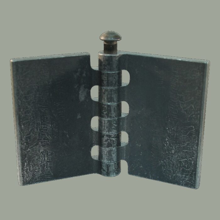 recht portierscharnier met stalen pen 80 x 60mm scharnierblad blank