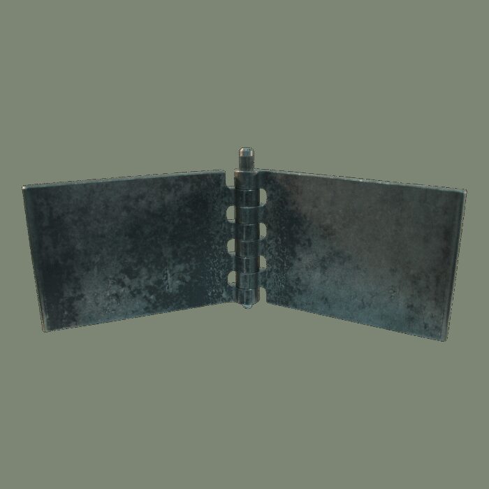 recht portierscharnier met stalen pen 80 x 120mm scharnierblad blank