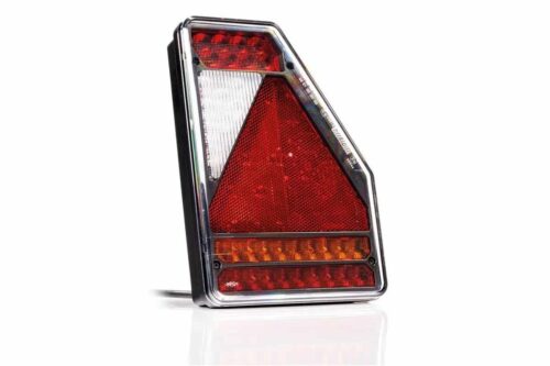 achterlicht LED rechts 6 pin Fristom (niet Aspoeck compatible) 146 x 210,6 x 49mm opbouw remlicht knipperlicht mistlicht achteruitrijlamp achterlicht lengte driehoek 150mm 12 V CE, ECE-R10 / R7 / R6 / R38 / R23 / R3