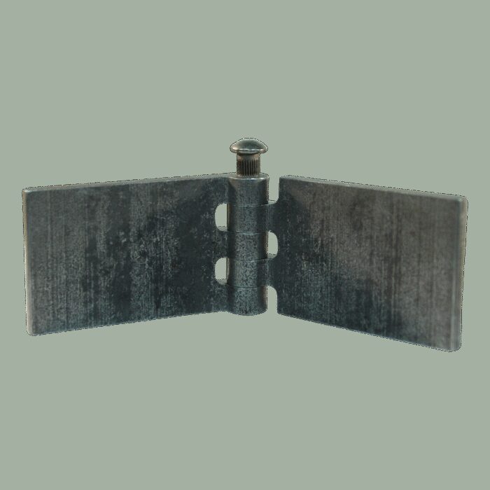 recht portierscharnier met stalen pen 50 x 80mm scharnierblad blank