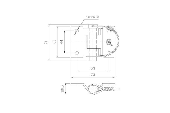 portierscharnier 44 x 53mm 61 x 73mm scharnierblad verzinkt demonteerbaar - Afbeelding 2