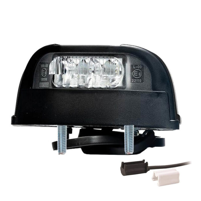 kentekenlamp LED 12/24v 112,3 x 57 x 97mm P&R kabel 500mm , 2x 1,5mm² 45 of 72mm  CE, ECE-R10 / R4