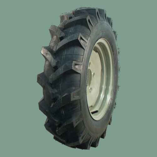 luchtband + wiel 5.00-12 V-8509 6PR + 4.00Bx12H2 ET0 60/100/4 staal grijs links