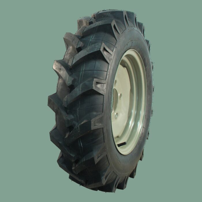 luchtband + wiel 5.00-12 V-8509 6PR + 4.00Bx12H2 ET0 60/100/4 staal grijs links
