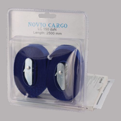 spanband met klemgesp en haken (set 2 stuks) , blauw 25mm 1800mm Novio Cargo