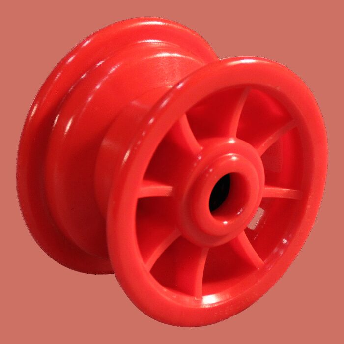 luchtband + wiel 2.50-4 V-5501 4PR 2.10x4 rollager Ø20 NL75 kunststof rood - Afbeelding 3
