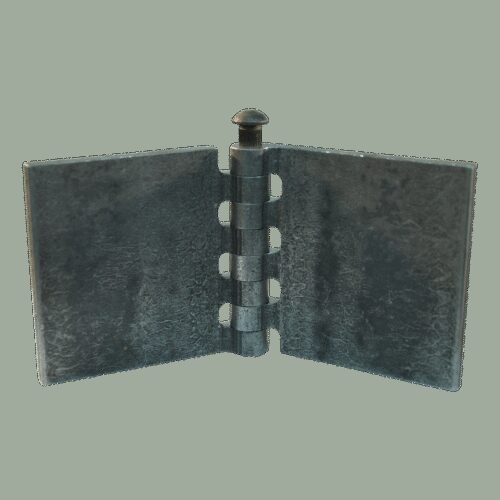 recht portierscharnier met stalen pen 80 x 80mm scharnierblad blank