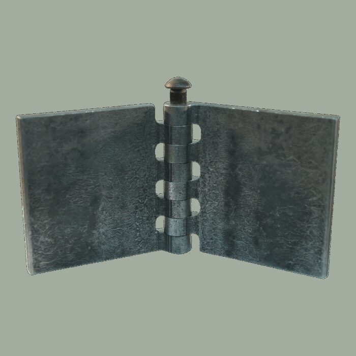 recht portierscharnier met stalen pen 80 x 80mm scharnierblad blank
