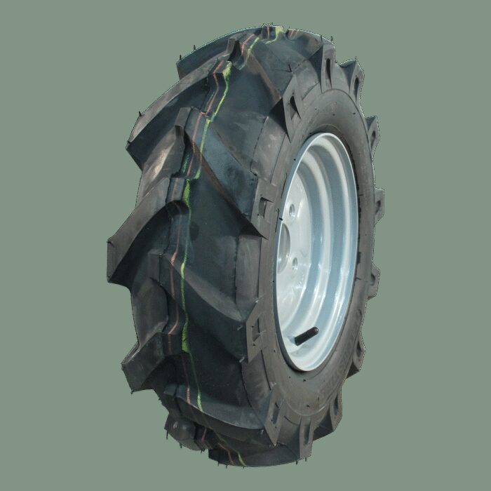 luchtband + wiel 5.00-10 V-8501 4PR + 3.50Bx10H2 ET0 60/100/4 A3 staal grijs links