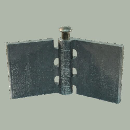 recht portierscharnier met stalen pen 60 x 60mm scharnierblad blank