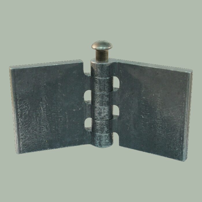 recht portierscharnier met stalen pen 60 x 60mm scharnierblad blank