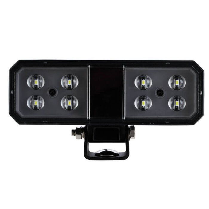 LED werklamp IP69K 8 x 3W ETI LED's 400mm kabel met Deutsch-connector 9/36 V 24 Watt 2600lm 150 x 50 x 48mm ECE-R23 Driving Beam Bij 12 Volt / 12,00A Bij 24 Volt 5,20A CE, ECE-R10 3000 lux@ 10m / 0,25 lux@ 1095m wit 60 graden Aluminium Zwart Polycarbonaat - Afbeelding 2