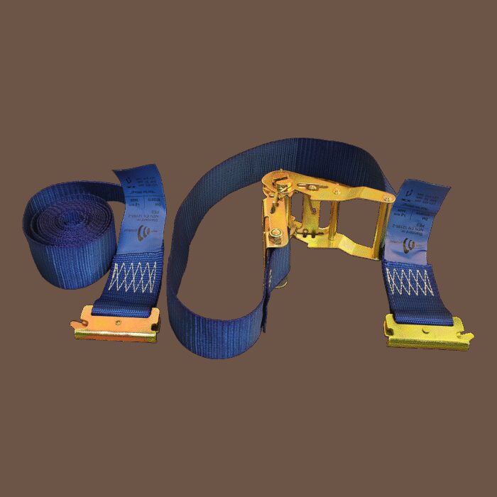 spanband, 2-delig , met ratel en vastzetring blauw 50mm 3400mm Novio cargo
