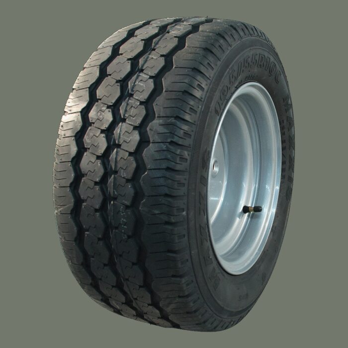 luchtband + wiel 195/55 R10C Trailermaxx CR-966 + 6.00Ix10H2 ET-4 60/100/4 98/96 P staal grijs