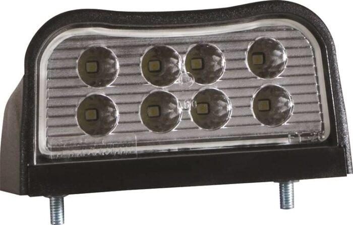 kentekenlamp LED 12/24 V 100 x 55 x 55mm DC kabel 200mm, 0,75mm² 70mm  CE, ECE-R10 / R7 / R4 wit