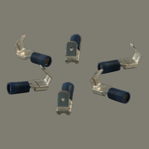 vlakstekerhuls met tab voor draad 1,5 - 2,5mm2 , 6,3x0,8mm, blauw