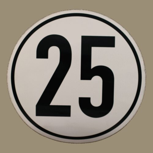 markeringssticker 25km/h voor Duitsland Ø200mm wit met zwarte rand en zwarte letters