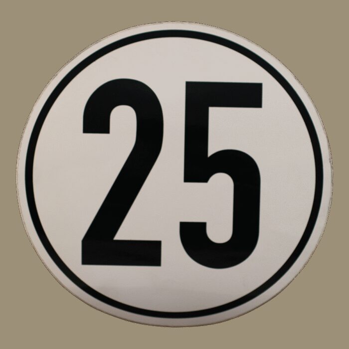 markeringssticker 25km/h voor Duitsland Ø200mm wit met zwarte rand en zwarte letters