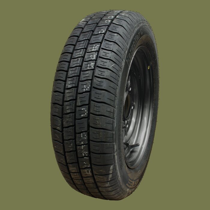luchtband + wiel 185/60 R12C Kargomax ST-6000 M+S + 5½Jx12H2 ET30 67/112/5 104/101 N staal zwart