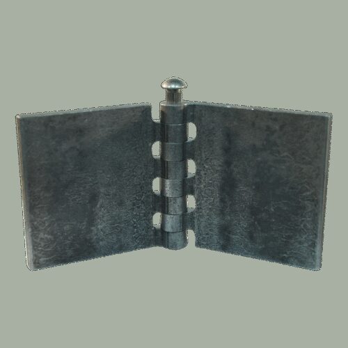 recht portierscharnier met rvs pen 80 x 80mm scharnierblad blank