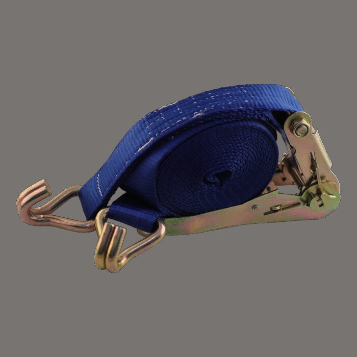 spanband, 2-delig , met ratel en dubbele punthaken blauw 50mm 5000mm Novio cargo