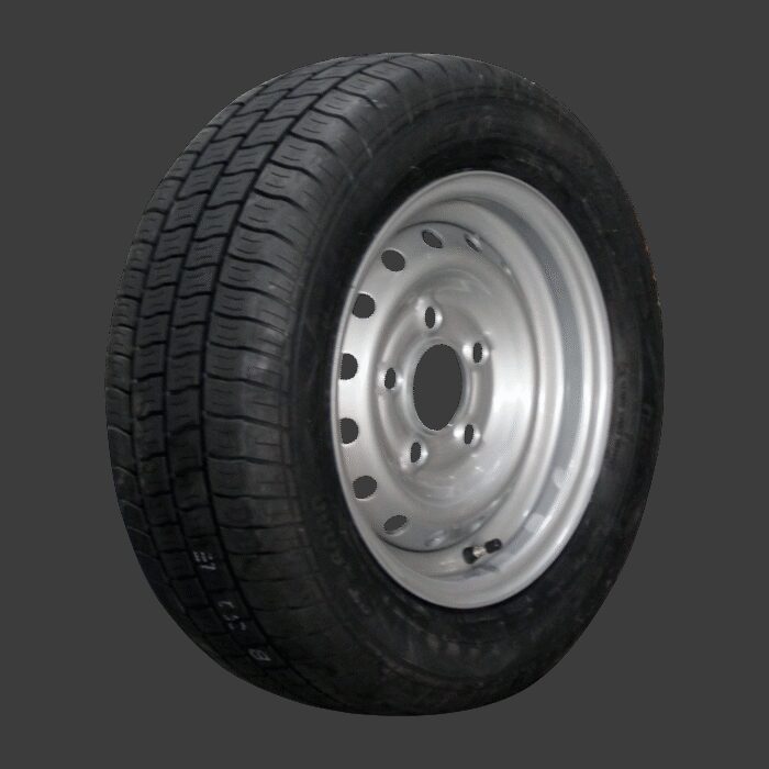 luchtband + wiel 185/60 R12C Kargomax ST-6000 M+S + 5½Jx12H2 ET30 67/112/5 104/101 N staal grijs