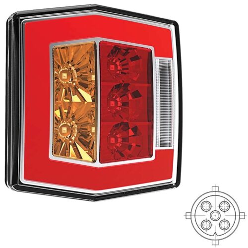 achterlicht universeel LED 5 PIN's bajonet remlicht knipperlicht kentekenlicht   neon-achterlicht  waterproof 12/24 V Lavaflow