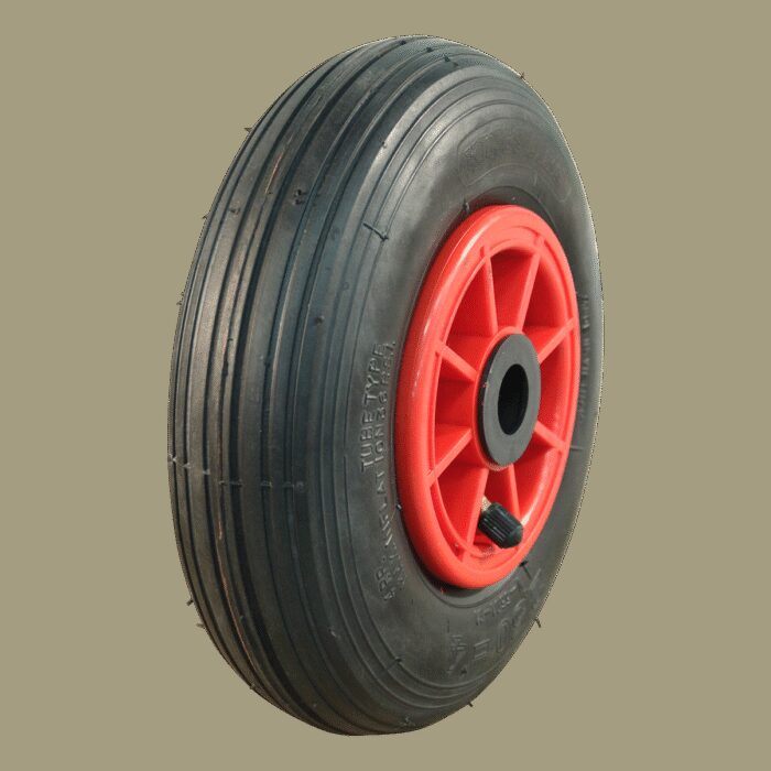 luchtband + wiel 2.50-4 V-5501 4PR 2.10x4 rollager Ø20 NL75 kunststof rood