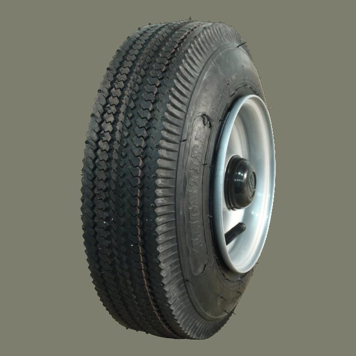 luchtband + wiel 4.10/3.50-6 V-6603 4PR + 4.50Ax6 ET0 NL75 44 A3 staal grijs