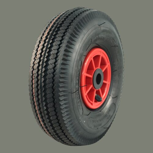 luchtband + wiel 4.10/3.50-4 V-6603 4PR + 2.10x4 rollager Ø20 NL75 44 A3 kunststof rood