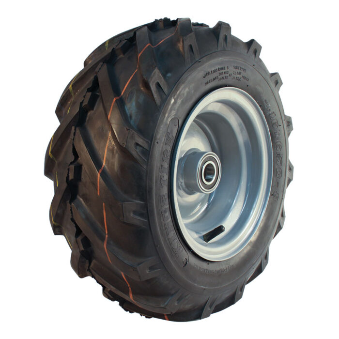 luchtband + wiel 16x6.50-8 V-8501 4PR + 5.50Ax8H2 ET0 NL90 64 A4 staal grijs rechts