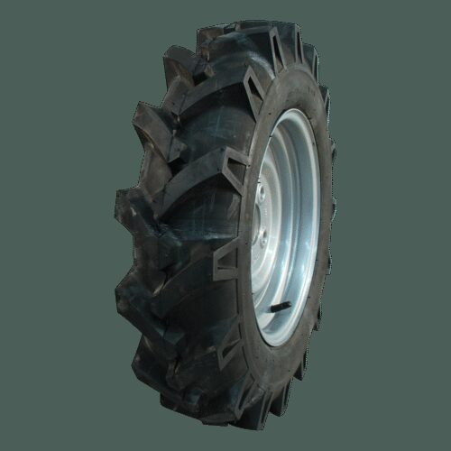 luchtband + wiel 5.00-12 V-8509 4PR + 4.00Bx12H2 ET0 60/100/4 staal grijs rechts