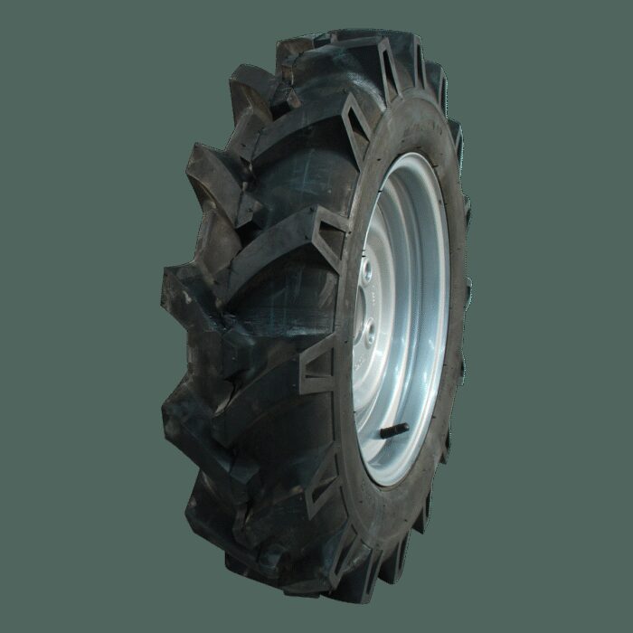 luchtband + wiel 5.00-12 V-8509 4PR + 4.00Bx12H2 ET0 60/100/4 staal grijs rechts