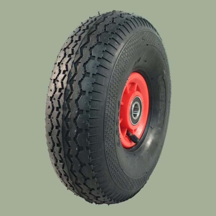 luchtband + wiel 4.00-4 V-6504 4PR + 2.10x4 NL75 kunststof rood