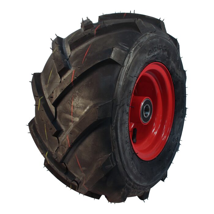 band + wiel 18x9.50-8 HF-255 4PR 7.00Bx8H2 ET0 NL150 A3 staal rood rechts