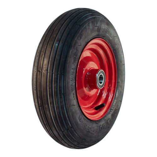 luchtband + wiel 4.80/4.00-8 S-2301 2PR + 2.50Ax8H2 ET0 kogellager Ø25 NL75 45 A3 staal rood