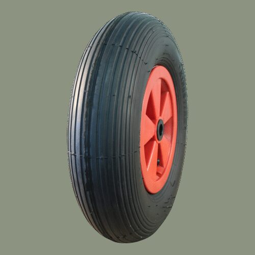 luchtband + wiel 3.50-8 V-5501 4PR + 2.50Ax8 rollager Ø20 NL88 48 A3 kunststof rood