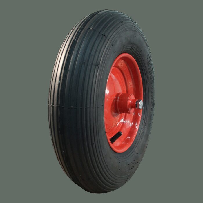 luchtband + wiel kruiwagenas 4.80/4.00-8 V-8502 4PR + 2.50Ax8 ET0 NL186 250,0 staal rood