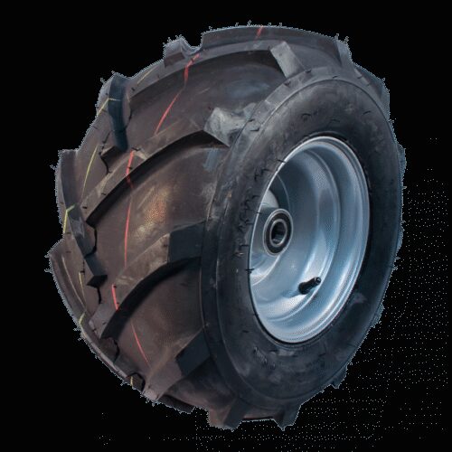luchtband + wiel 18x9.50-8 HF-255 4PR + 7.00Ax8H2 ET0 NL90 A3 staal grijs links