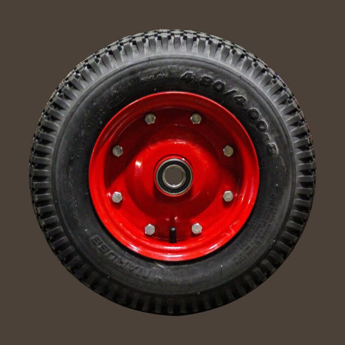 luchtband + wiel 4.80/4.00-8 S-2202 4PR + 3.00D-8 ET0 NL100 A3 staal rood - Afbeelding 3