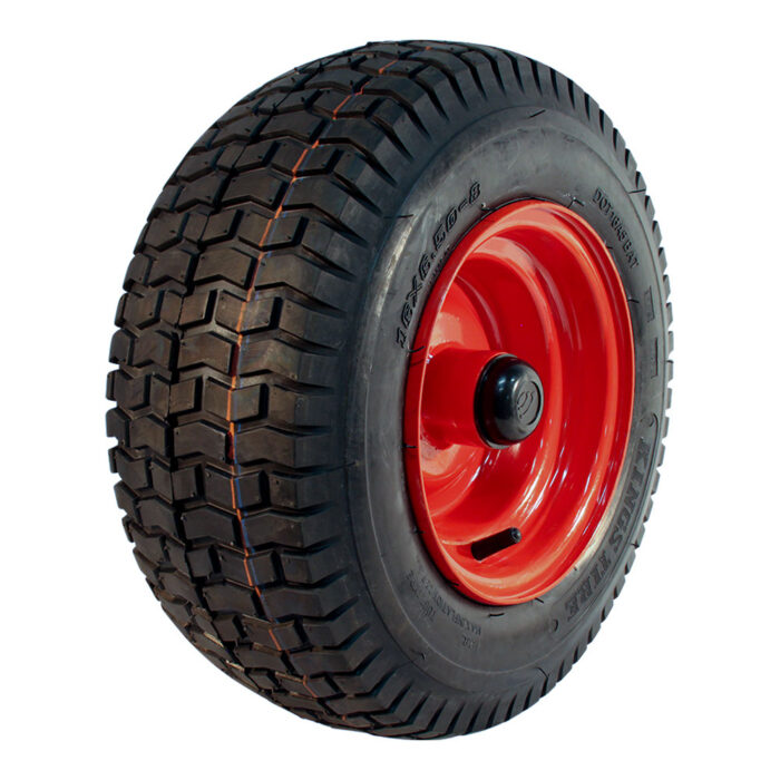 luchtband + wiel 16x6.50-8 V-3502 4PR + 5.50Bx8H2 ET0 NL110 staal rood