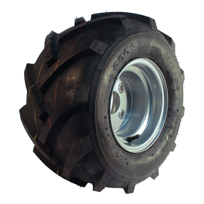 luchtband + wiel 18x9.50-8 HF-255 4PR + 7.00Bx8H2 ET0 60/100/4 A3 staal grijs links