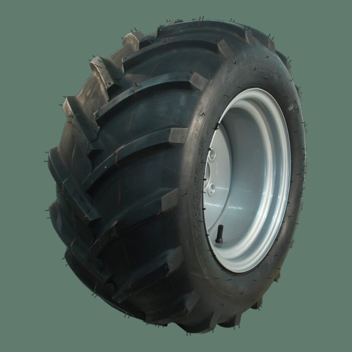 luchtband + wiel 26x12.00-12 HF-255 4PR + 10.50Ix12H2 ET0 94/140/5 A3 staal grijs links