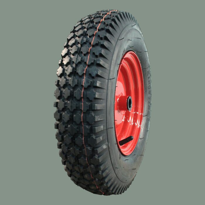luchtband + wiel 4.80/4.00-8 S-2202 4PR + 2.50Ax8 ET0 rollager Ø25 NL75 A3 staal rood