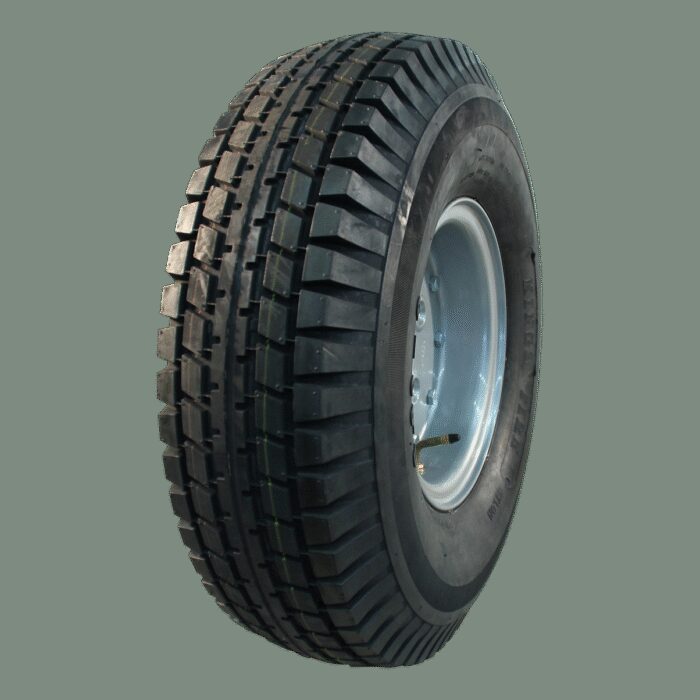 luchtband + wiel 6.00-9 V-6509 10PR + 4.00E-9 ET0 94/140/5 95 L staal grijs